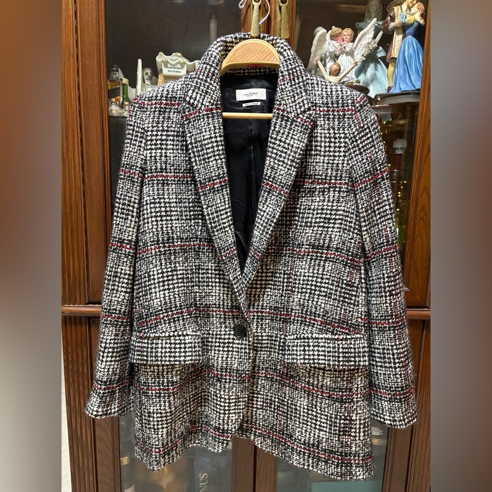 Isabel Marant Etoile Ice Checked Single Breasted Blazer